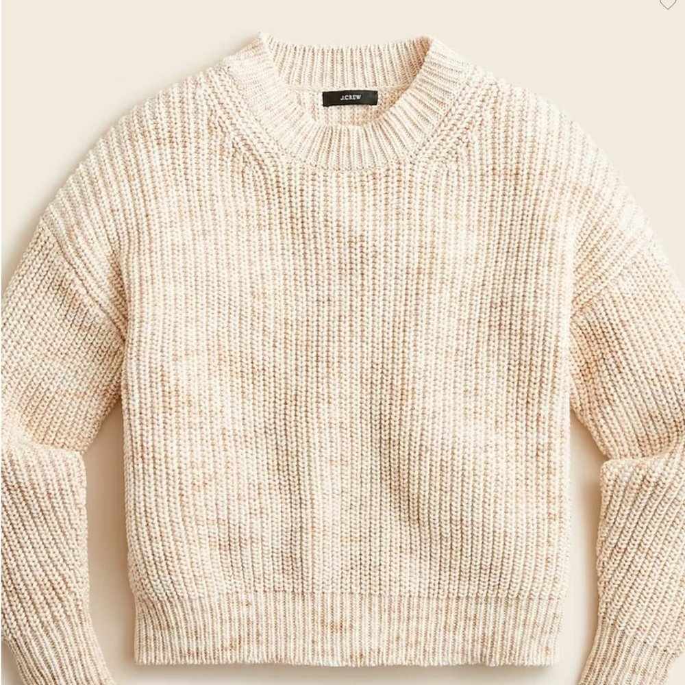 NWT J. Crew marled cotton-blend, chunky-knit crewneck sweater size medium